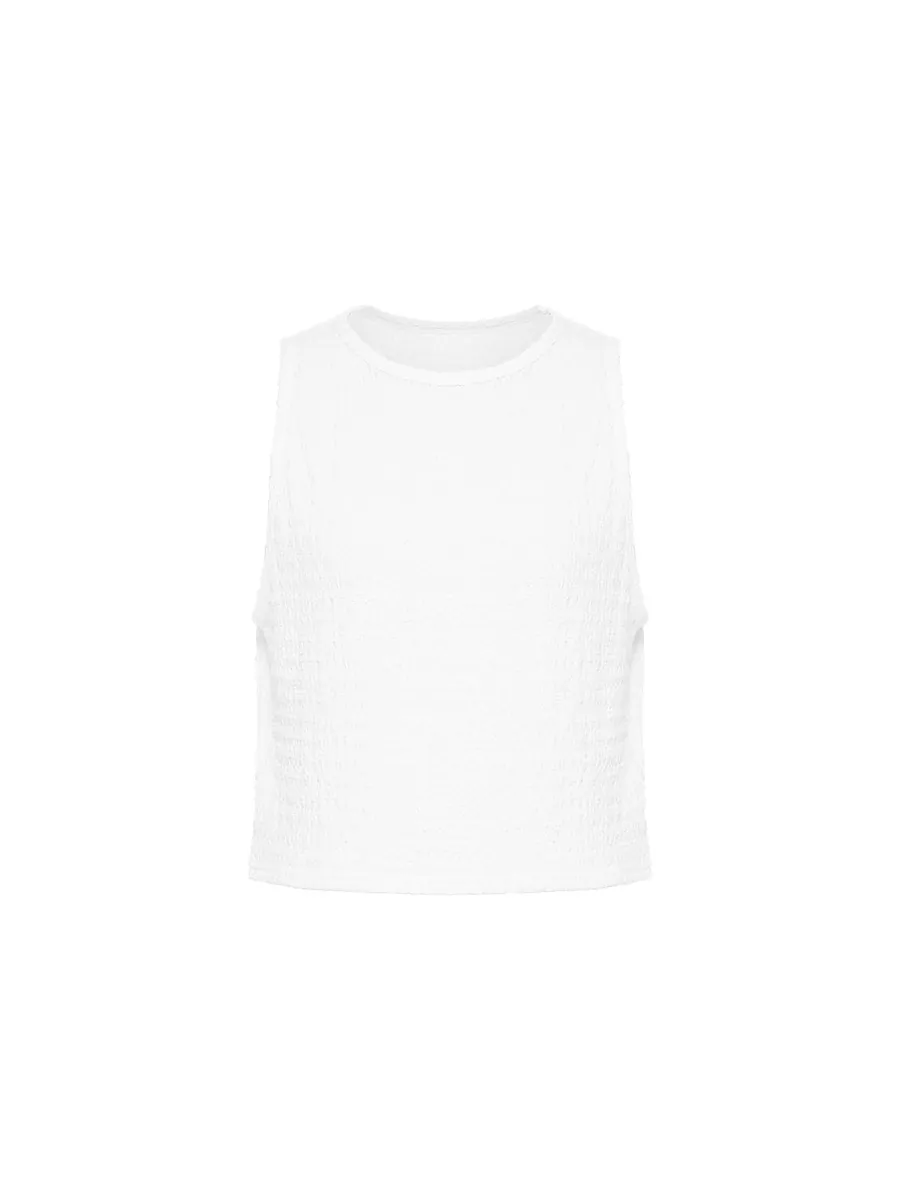 Studio Doe - Jacquard Textured Shirred Tank Top
