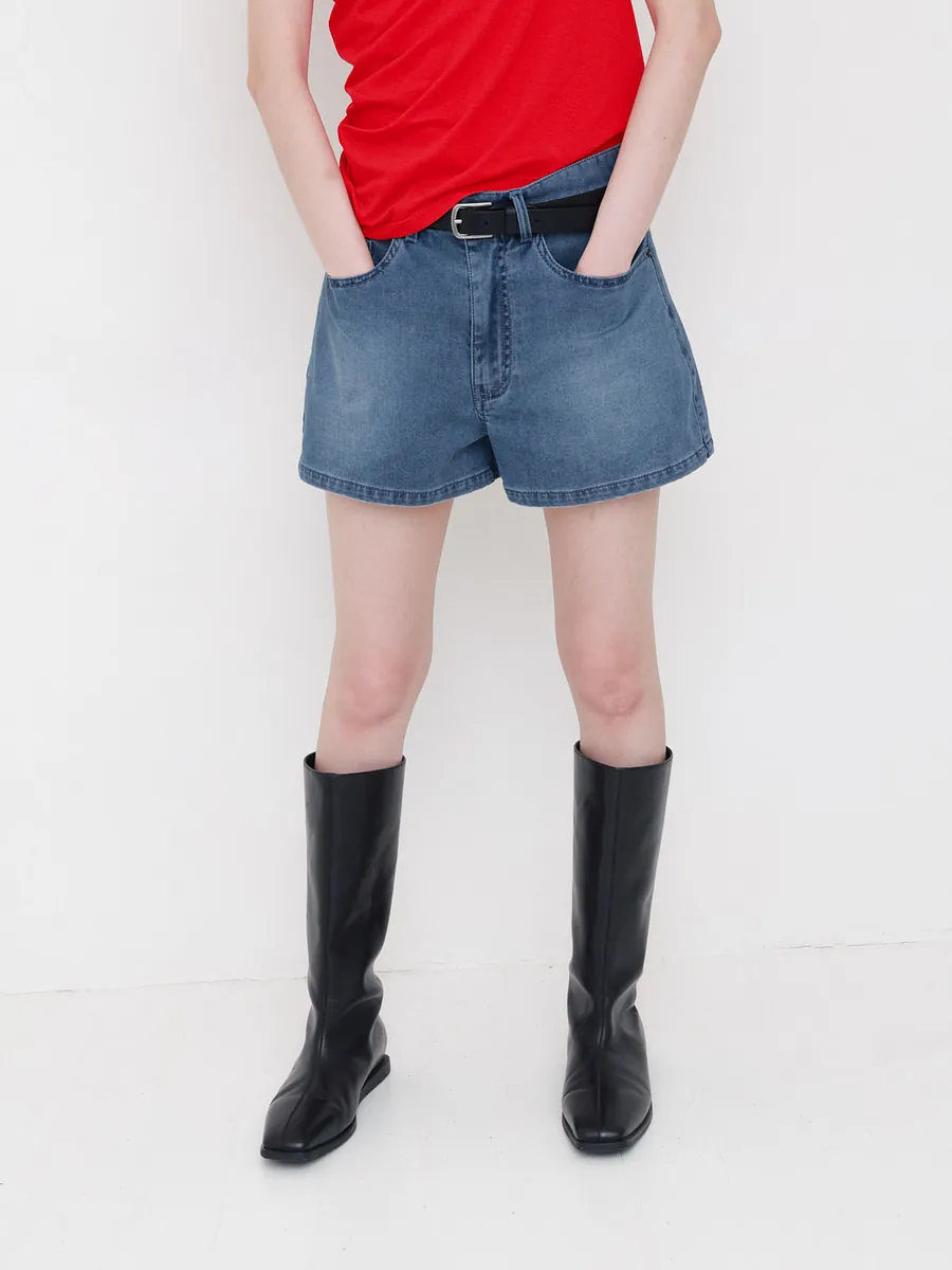 Studio Doe - Folded Waist Knit Denim Shorts