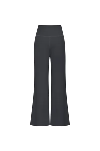 Folded Waist Ribbed Easy Pants