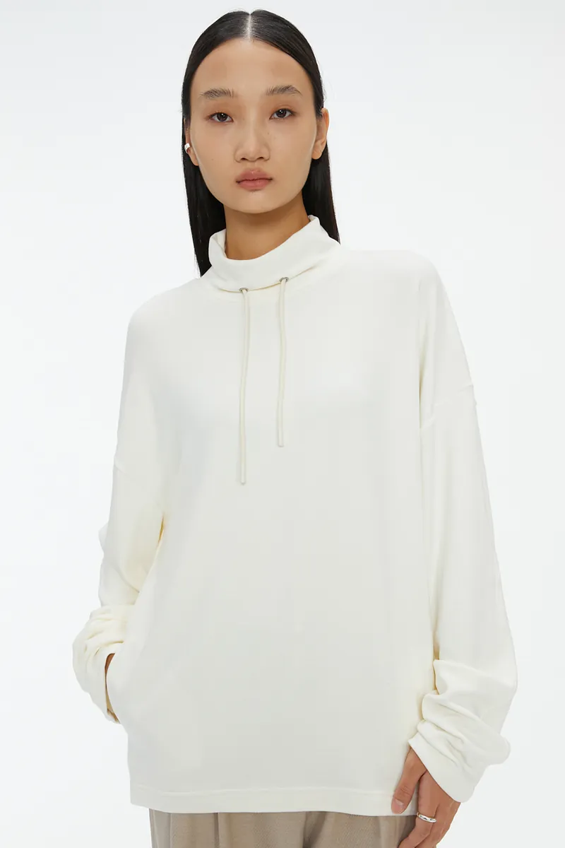 Studio Doe - Slouchy Half-Zip Drawstring Sweatshirt