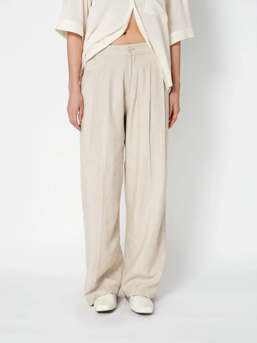 Studio Doe - Gender Free Striped Cotton Linen Easy Pants