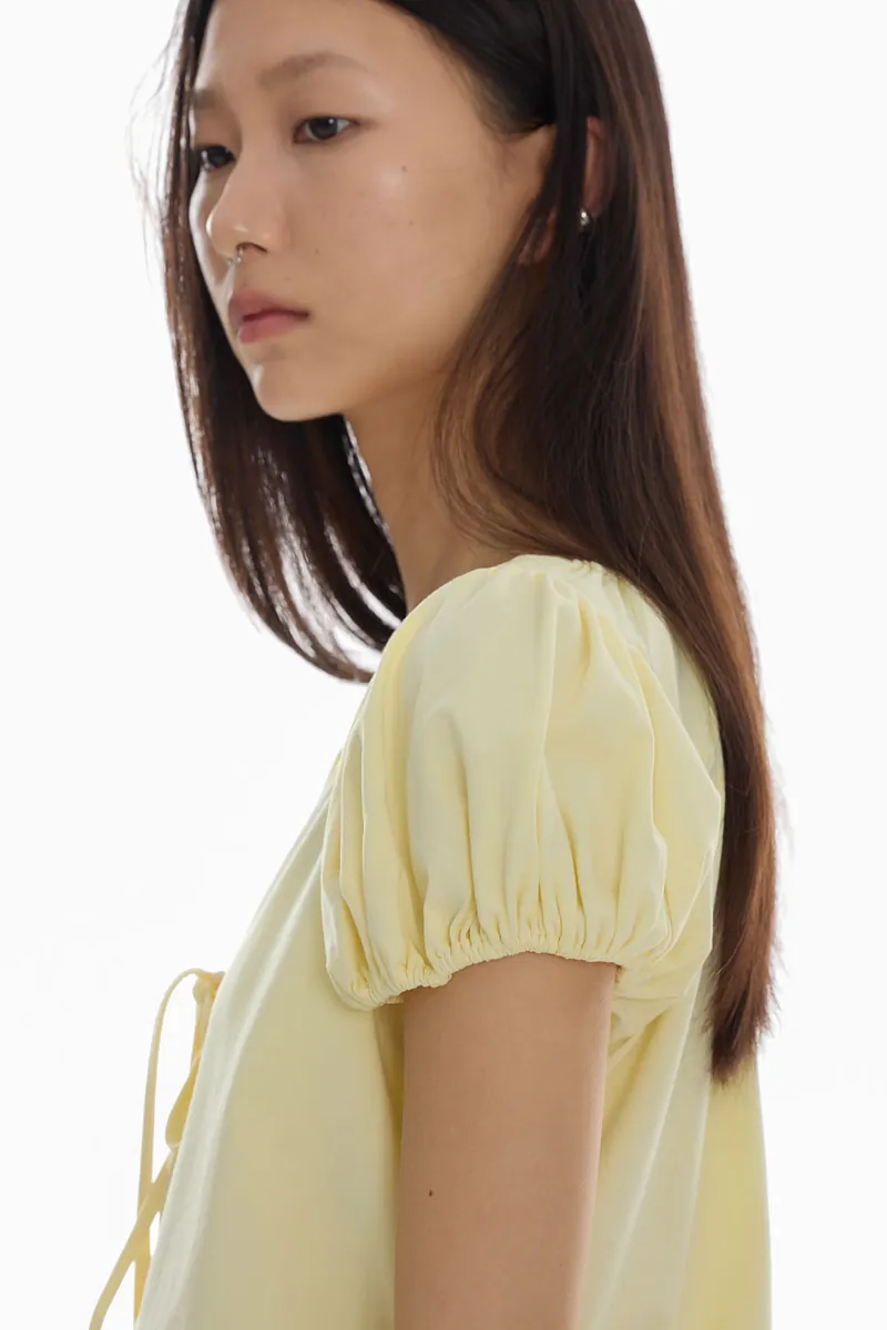 Doe：Molly Reversible Puff Sleeve Top