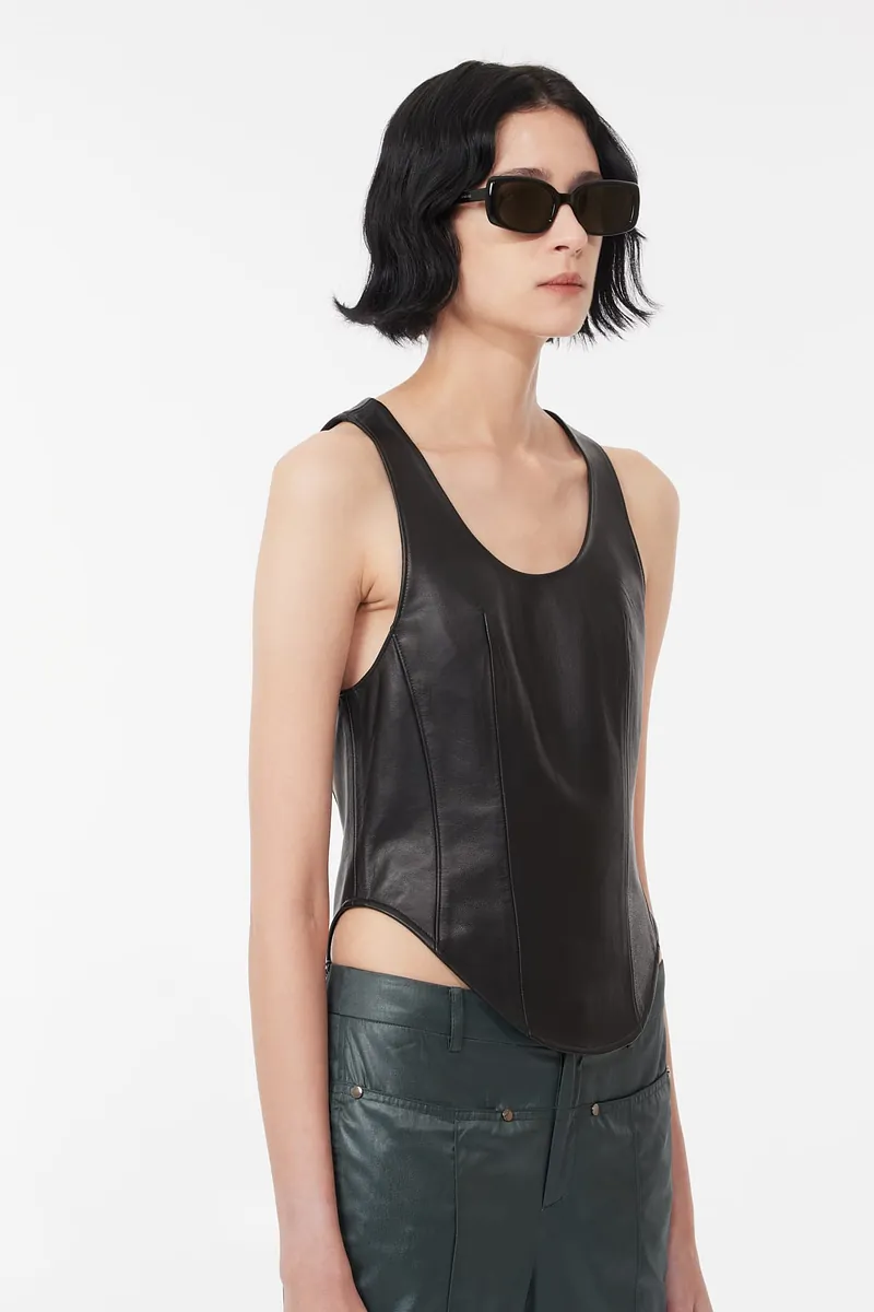 Sleeveless Leather Vest