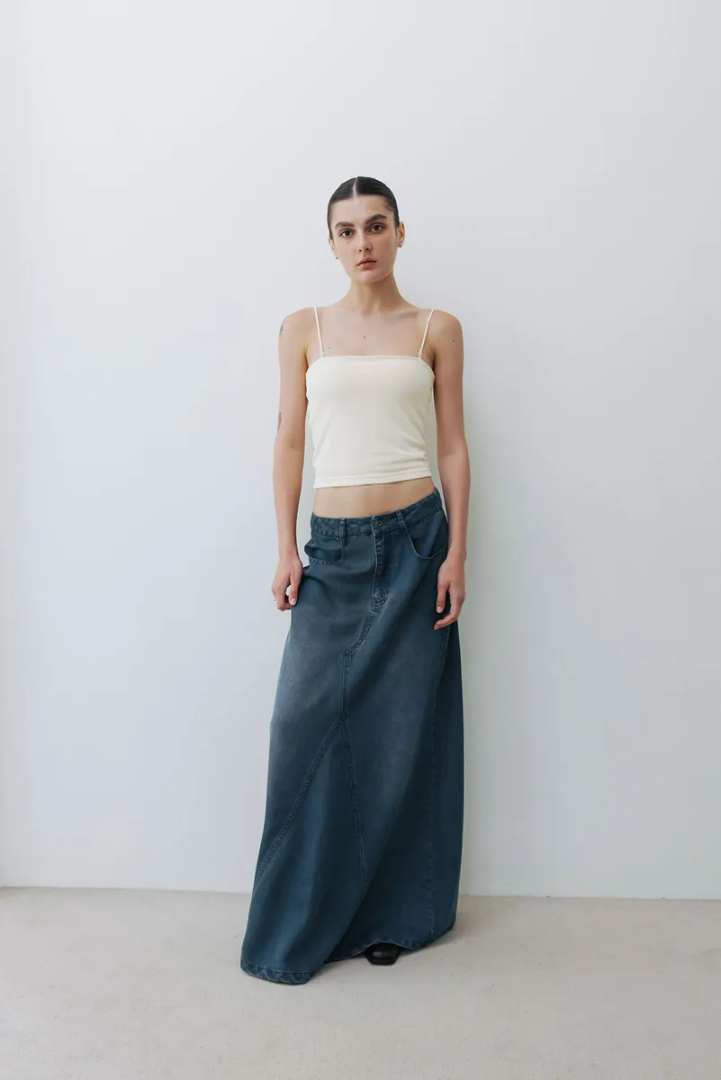 Studio Doe - Soft Habit Tencel Denim Panel A-Line Skirt