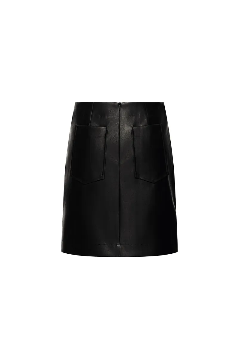 Studio Doe - H-Line Low-Rise Faux Leather Midi Skirt