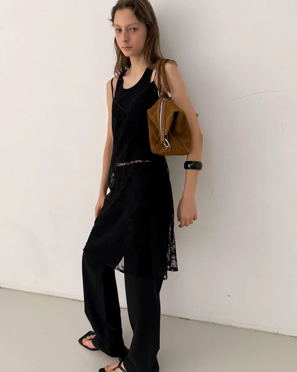 Studio Doe - Lace Embroidered Strap Long Tank Top