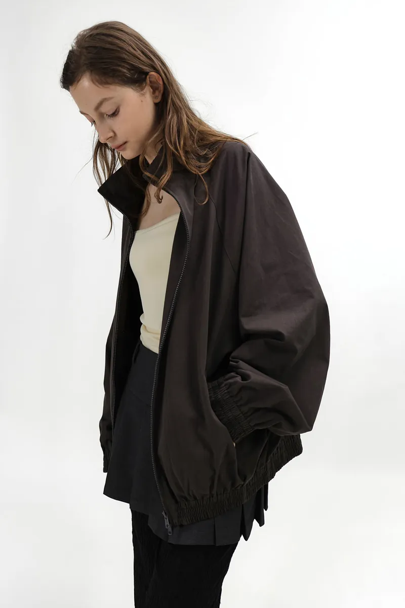 Studio Doe - Raglan Sleeve Stand Collar Oversized Jacket