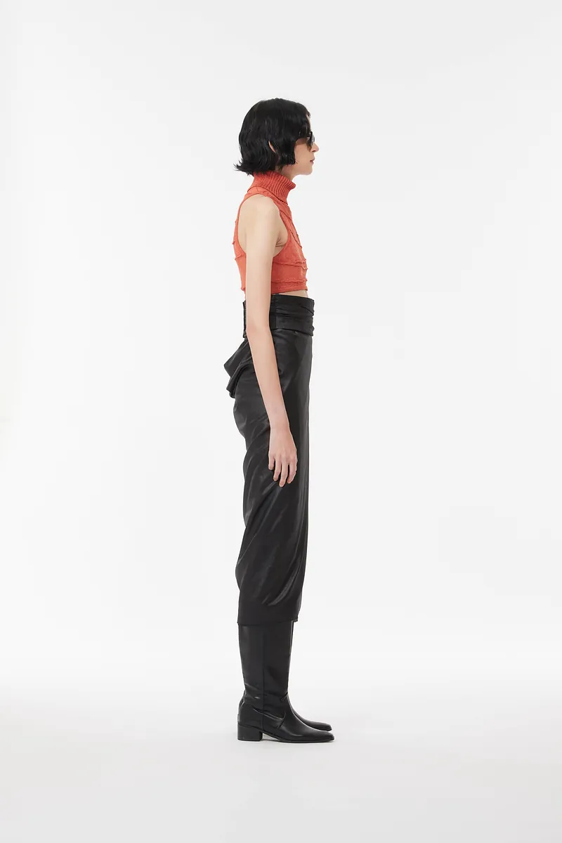 MN - High Neck Knitted Crop Top