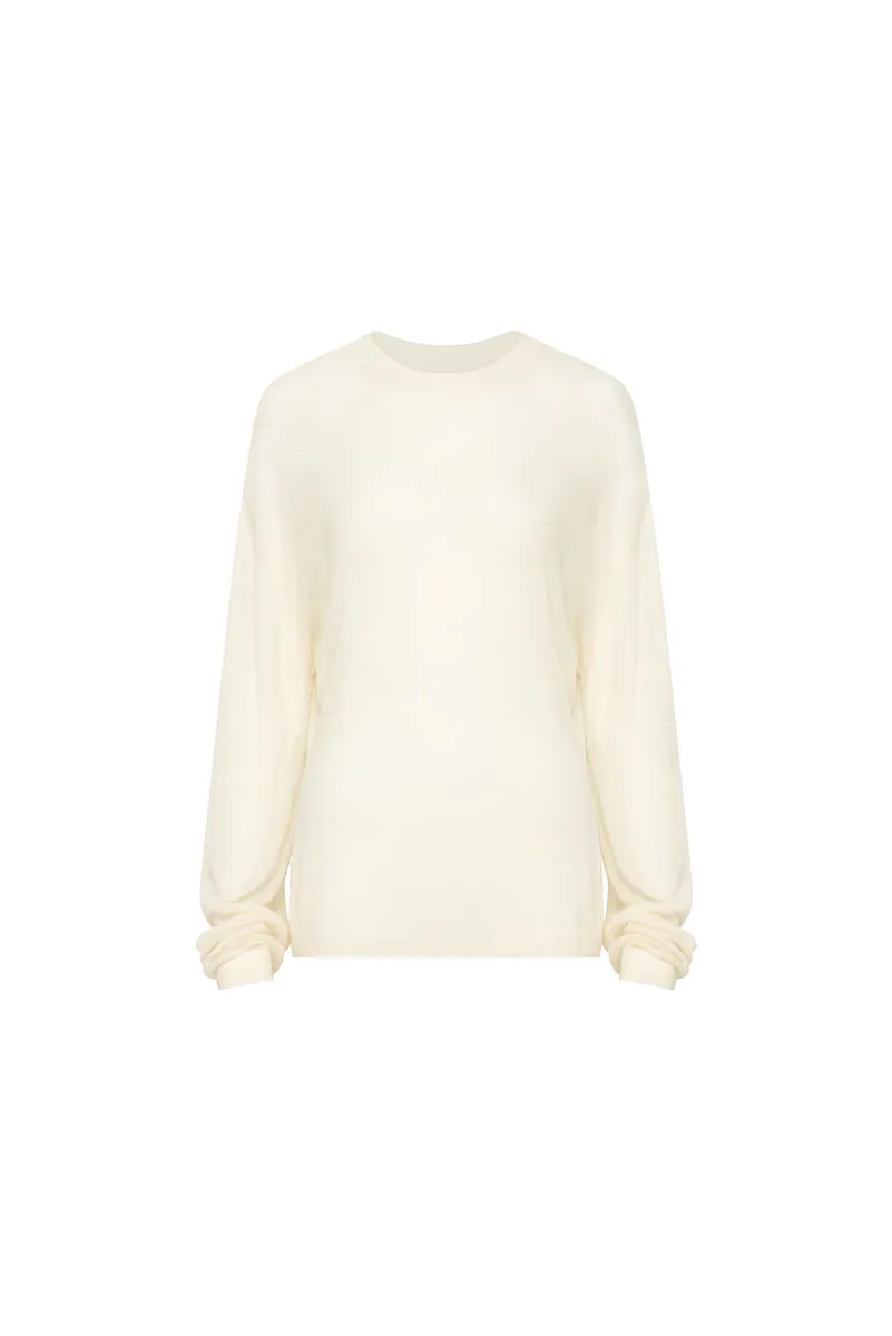 Studio Doe - Fine Wool Sheer Waist-Defined Sweater