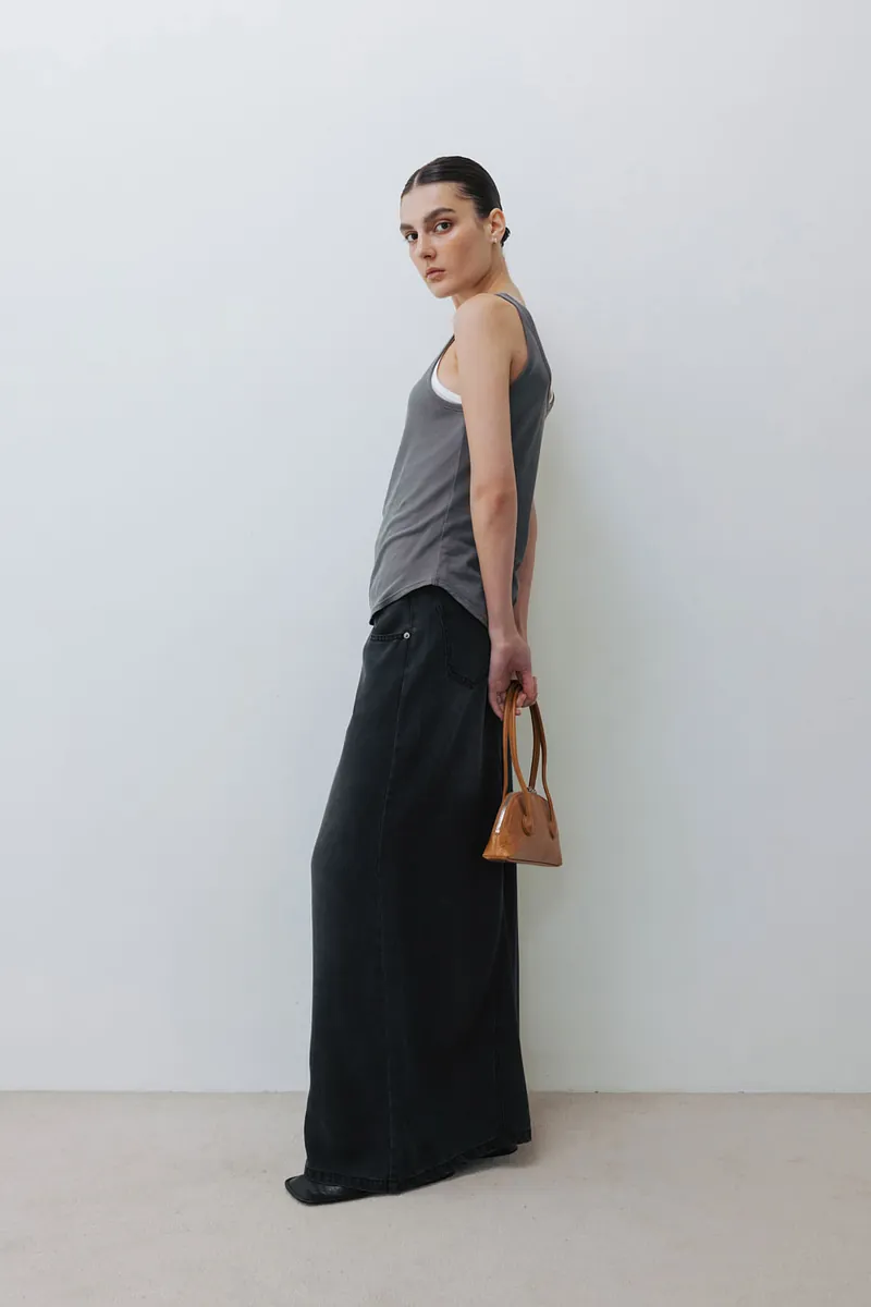 Studio Doe - Soft Habit Tencel Denim Panel A-Line Skirt