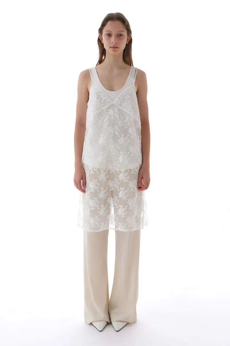 Studio Doe - Lace Embroidered Strap Long Tank Top