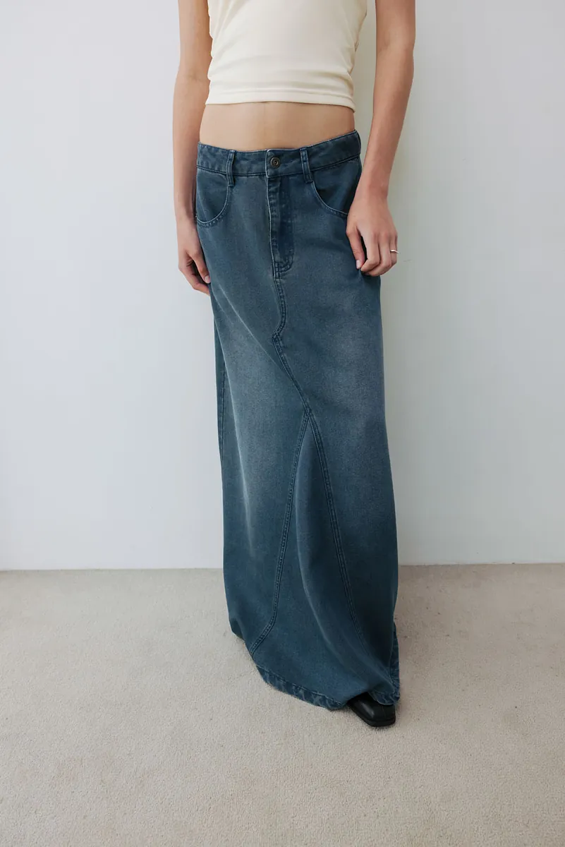 Studio Doe - Soft Habit Tencel Denim Panel A-Line Skirt
