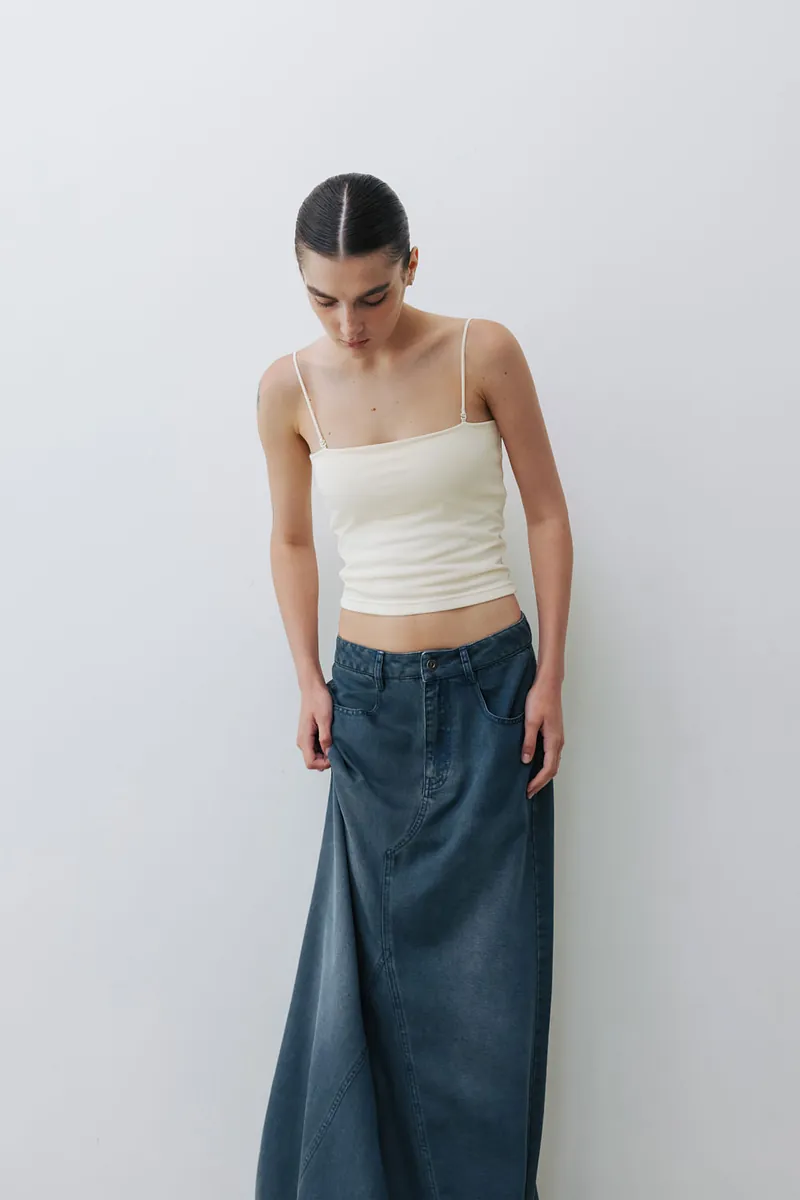 Studio Doe - Soft Habit Tencel Denim Panel A-Line Skirt