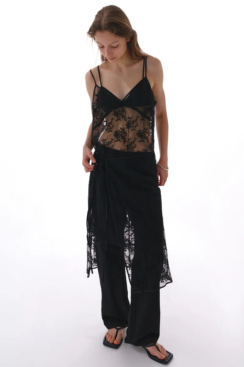Studio Doe - Lace Embroidered Strap Long Tank Top