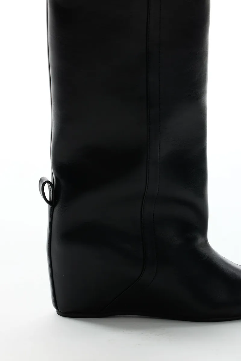 Studio Doe - Doe：Molly Leather Pointed Toe Wide Shaft Boots
