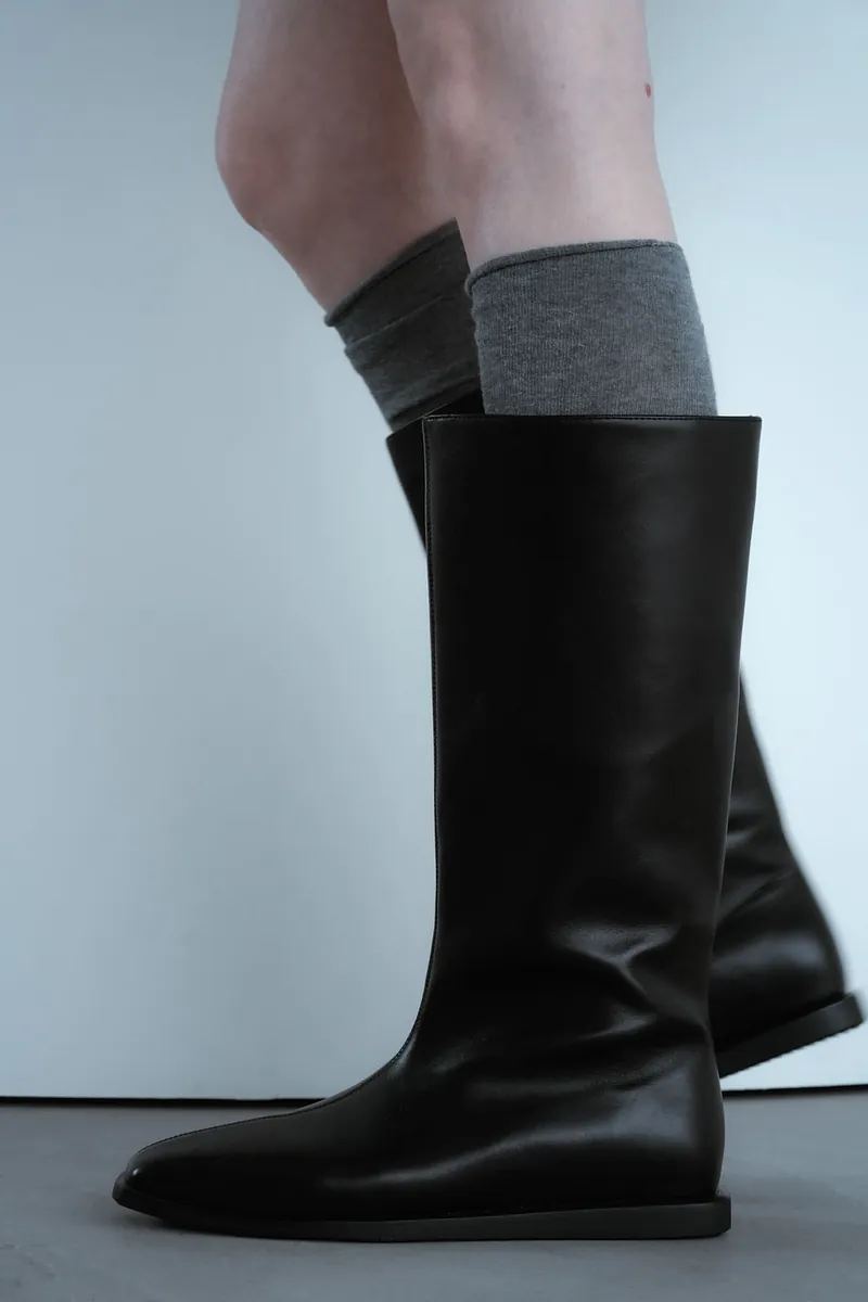 Studio Doe - Leather Square Toe Straight Boots