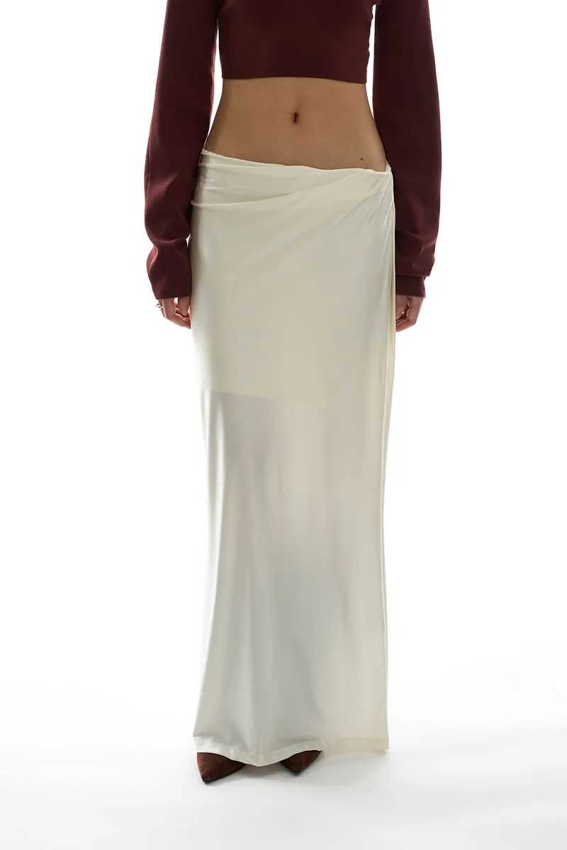Studio Doe - Doe：Molly Diagonal Gathered Satin Maxi Skirt