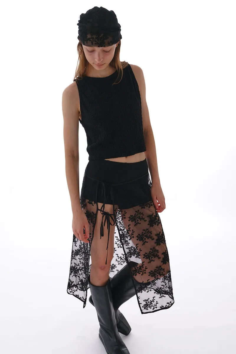 Studio Doe - Jacquard Textured Shirred Tank Top