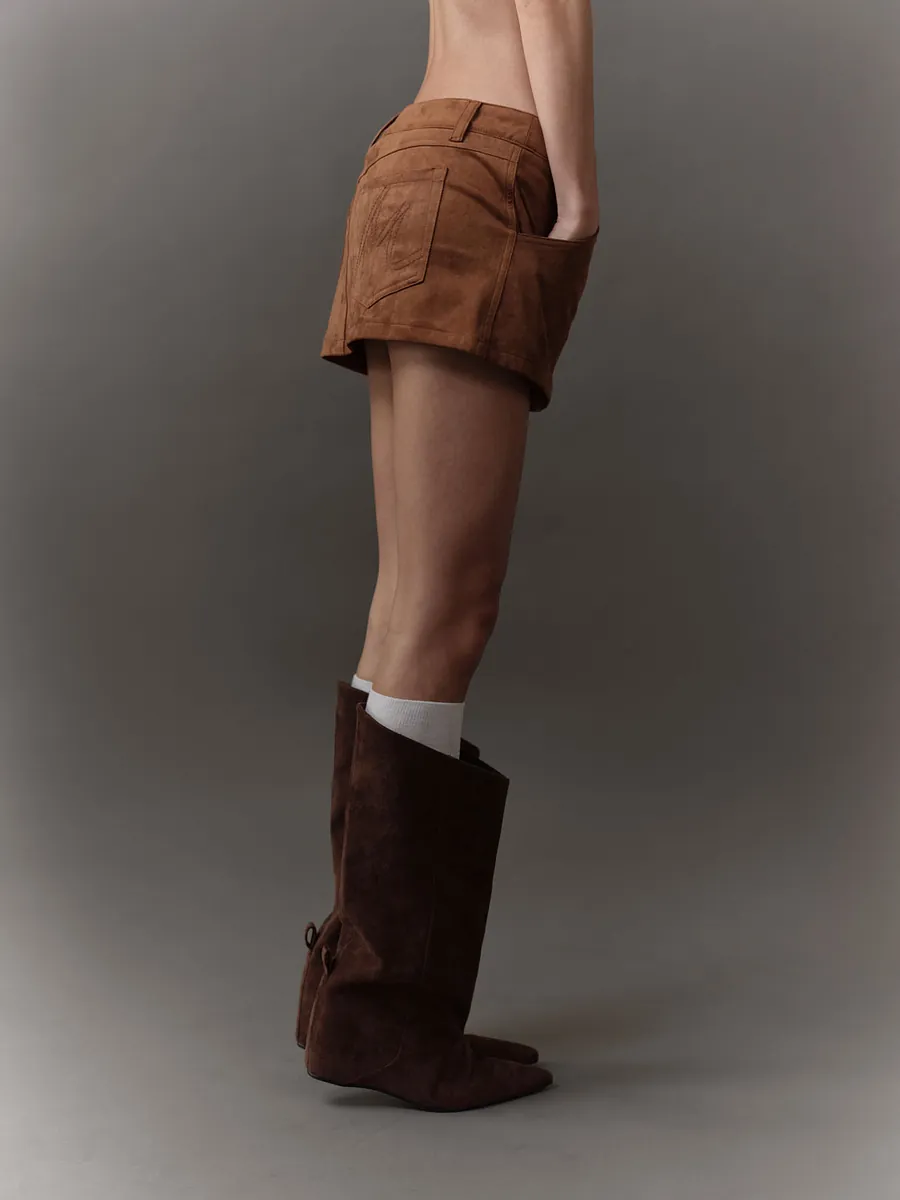 Studio Doe - Doe：Molly Leather Pointed Toe Wide Shaft Boots