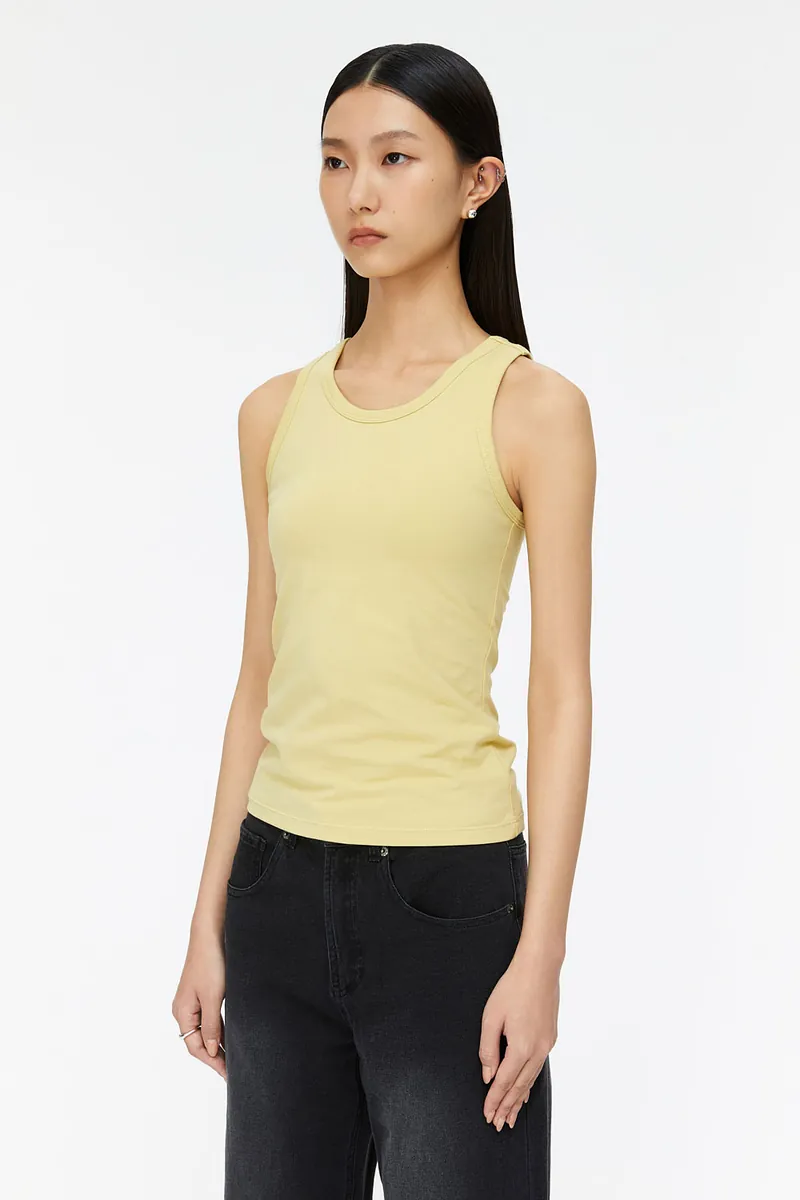 Studio Doe - Straight Neck Cut-Shoulder Bra Tank Top