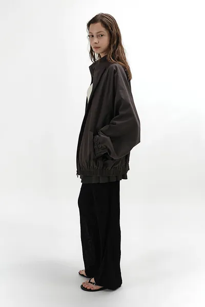 Studio Doe - Raglan Sleeve Stand Collar Oversized Jacket