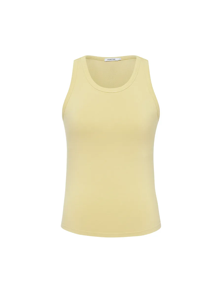 Studio Doe - Straight Neck Cut-Shoulder Bra Tank Top