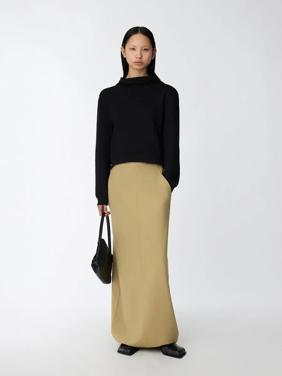 Studio Doe - Minimal Suede-Feel Curved Skirt