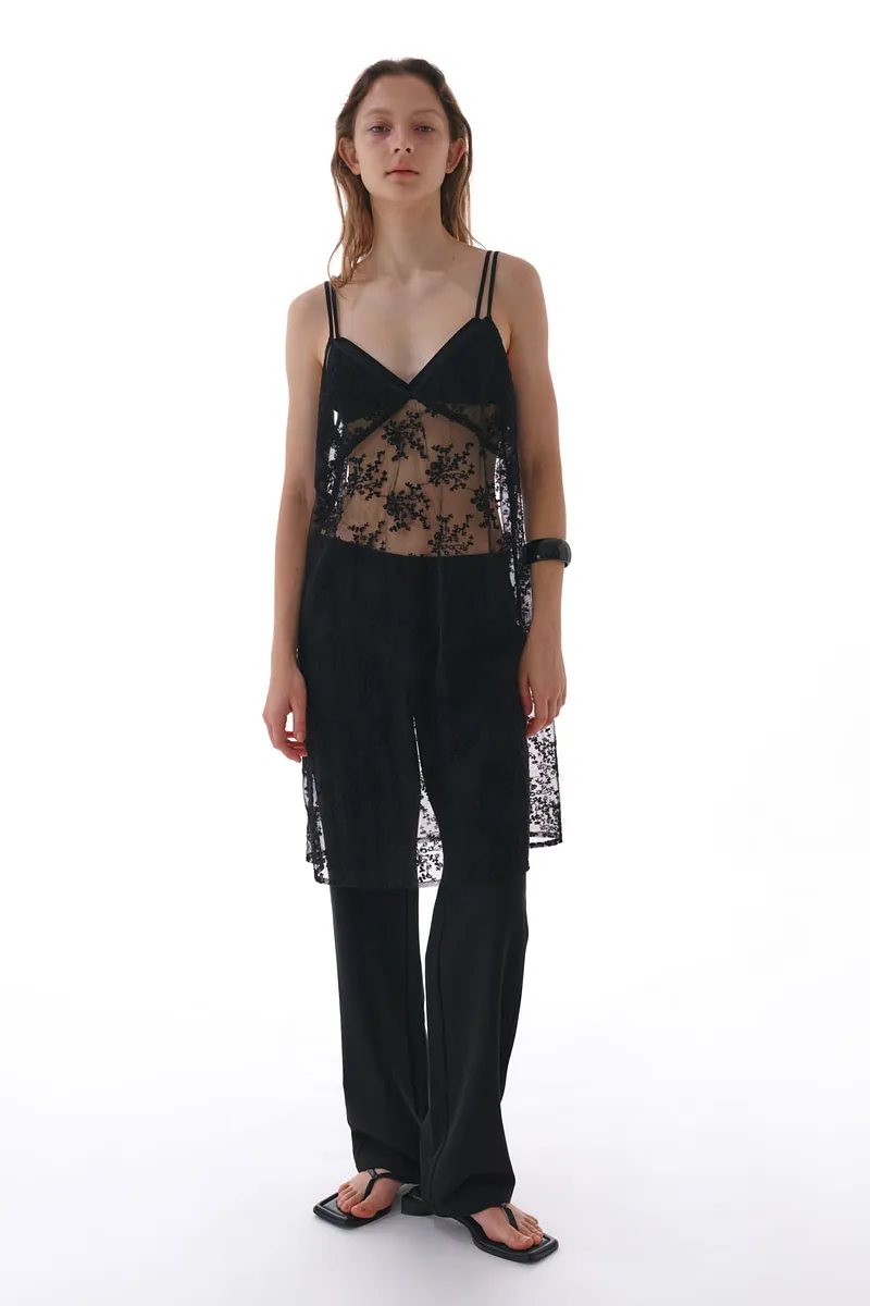 Studio Doe - Lace Embroidered Strap Long Tank Top