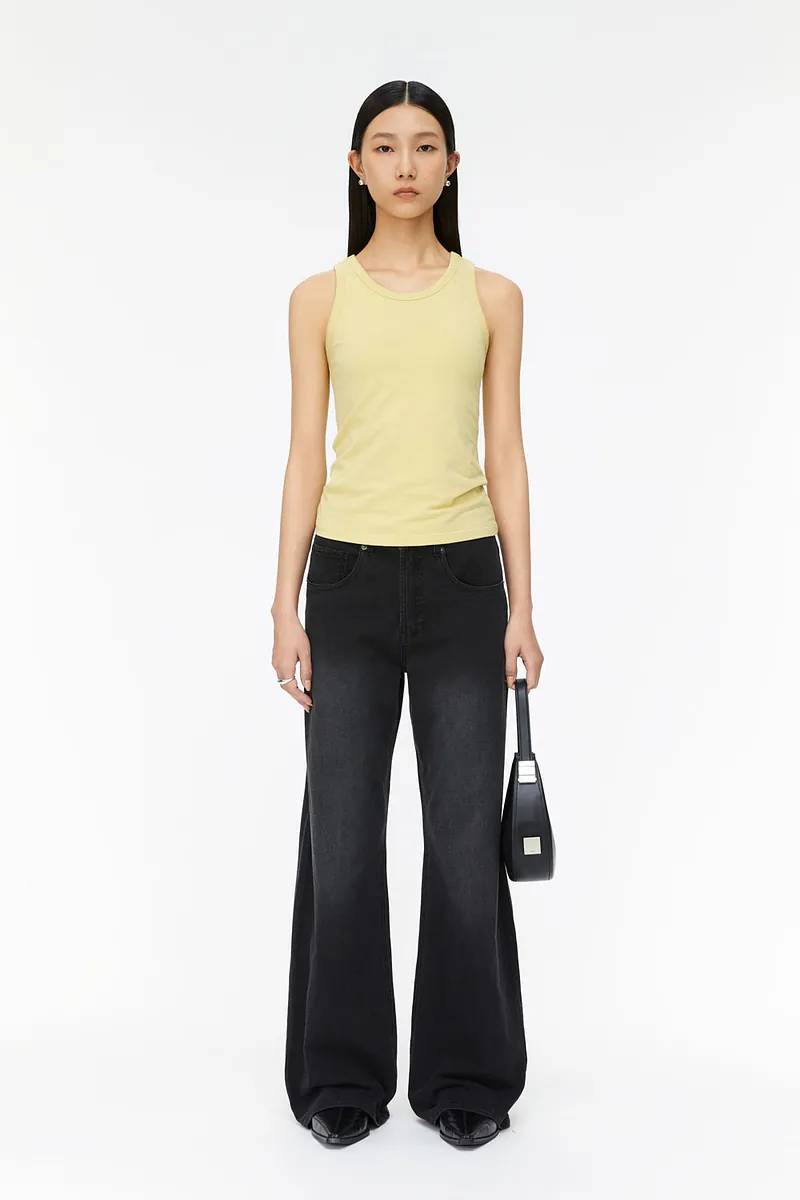 Studio Doe - Straight Neck Cut-Shoulder Bra Tank Top