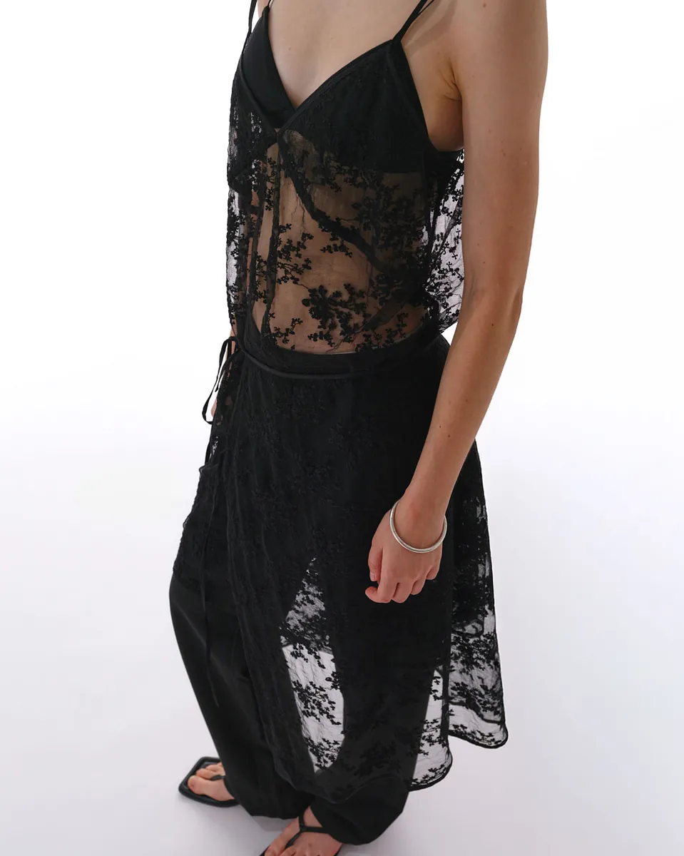 Studio Doe - Lace Embroidered Strap Long Tank Top
