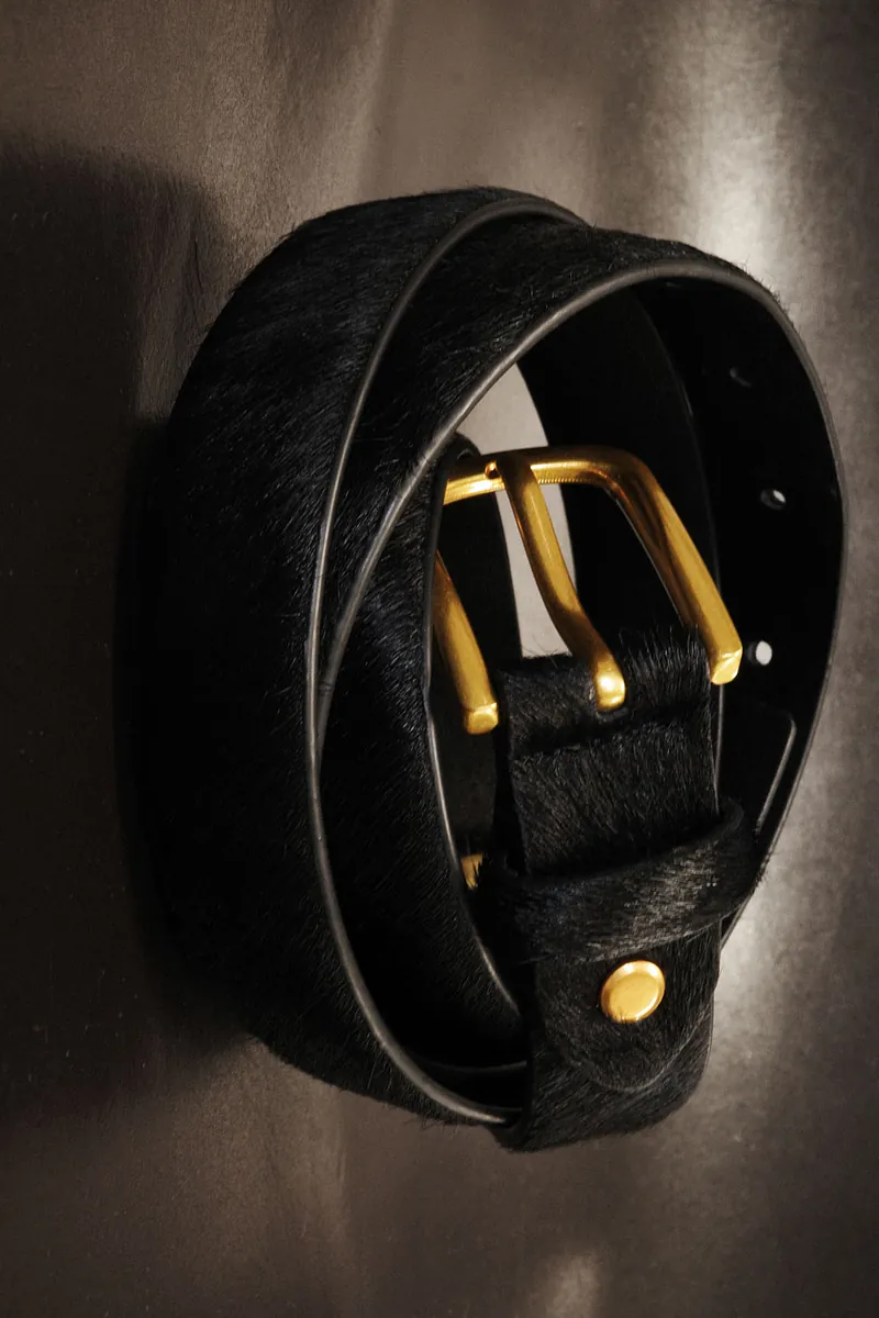 Studio Doe - Horsehair Leather Gold Buckle Belt