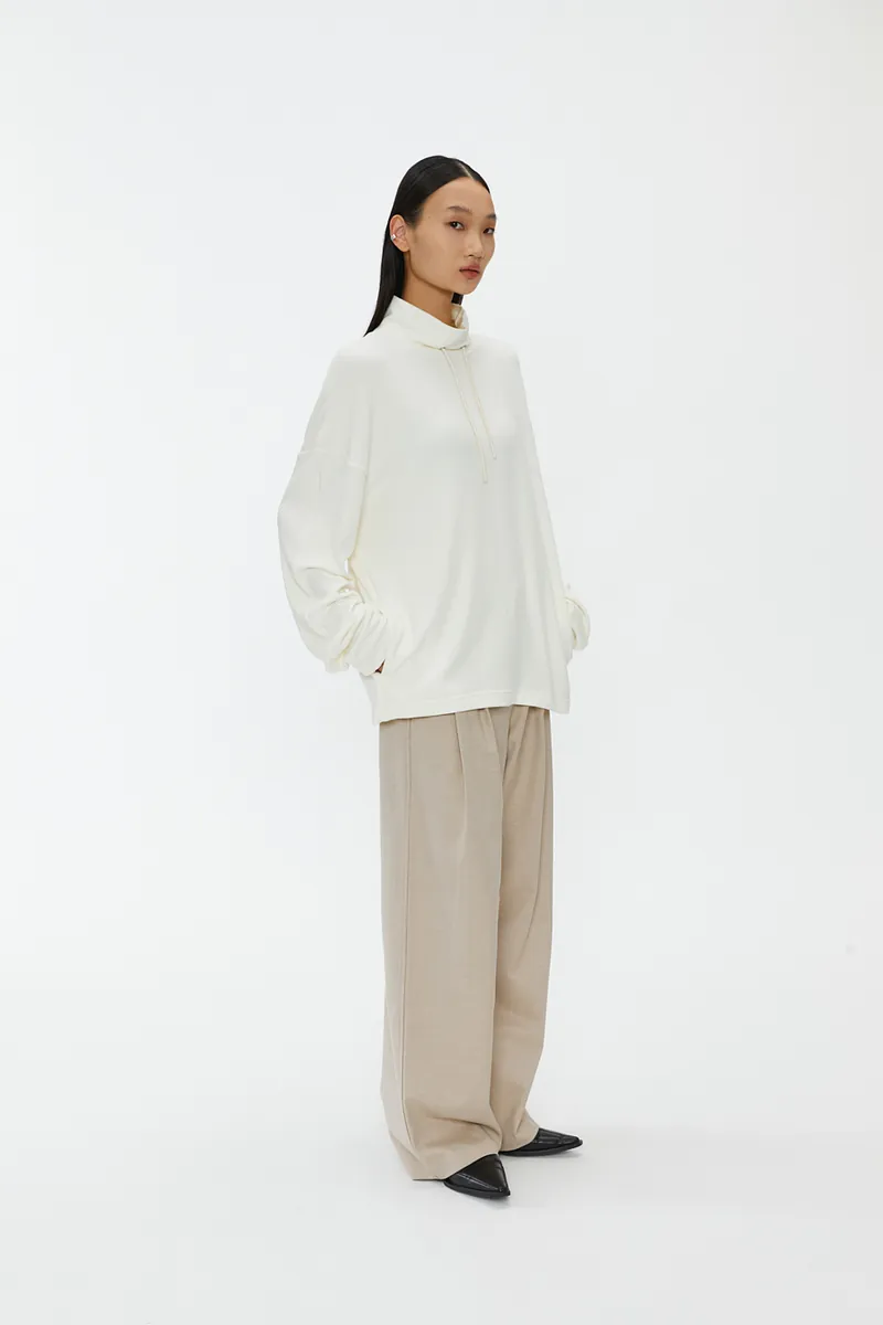 Studio Doe - Slouchy Half-Zip Drawstring Sweatshirt