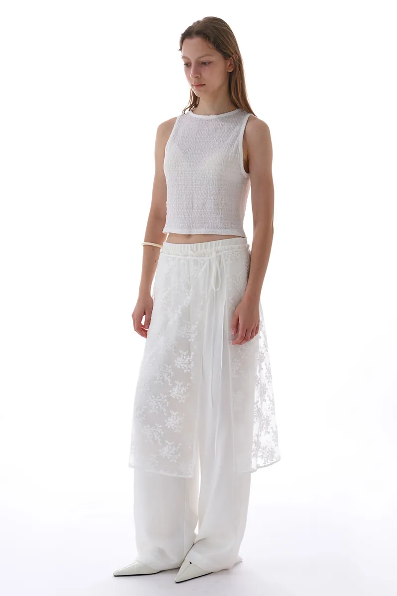 Studio Doe - Jacquard Textured Shirred Tank Top