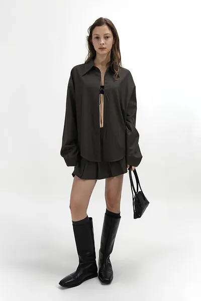 Studio Doe - Curved Panel Pleated Mini Skirt