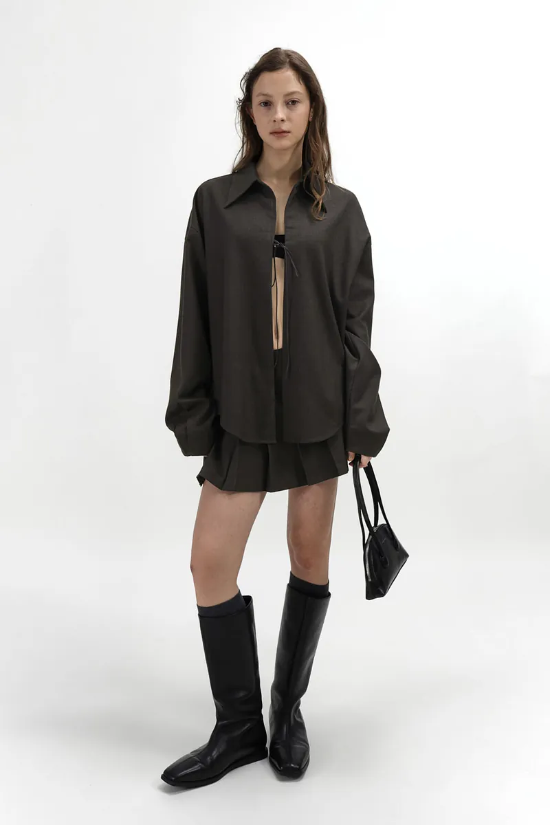 Studio Doe - Curved Panel Pleated Mini Skirt