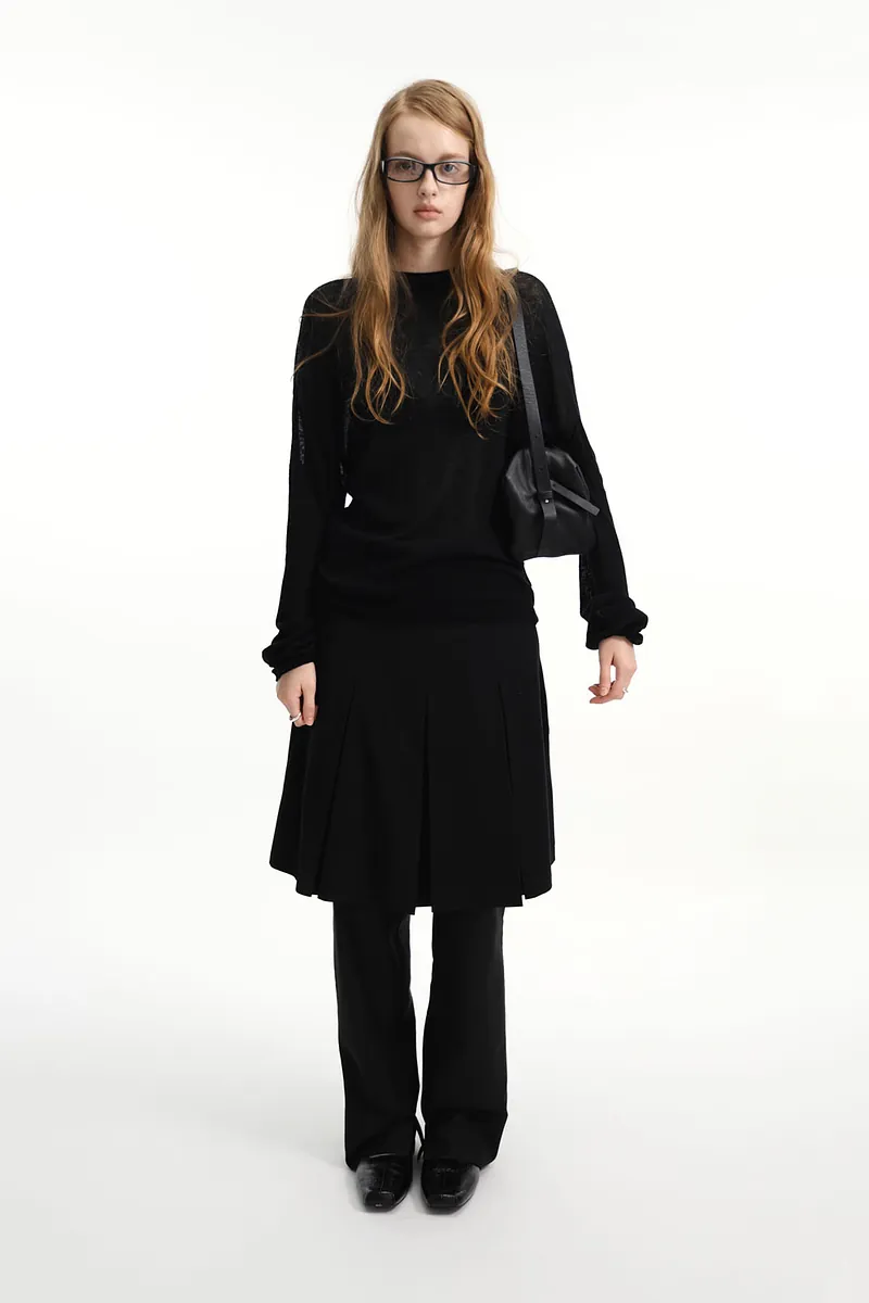Studio Doe - Fine Wool Sheer Waist-Defined Sweater