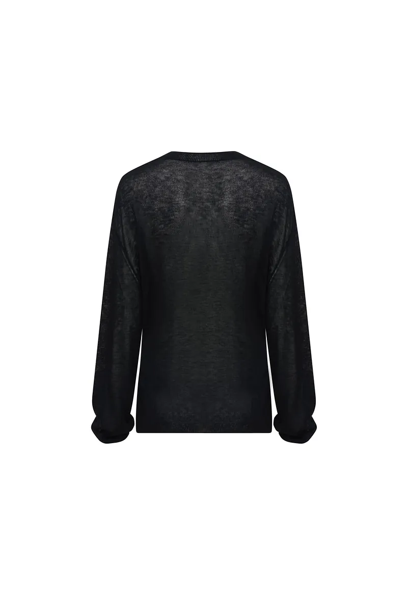 Studio Doe - Fine Wool Sheer Waist-Defined Sweater