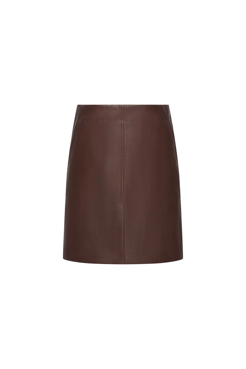 Studio Doe - H-Line Low-Rise Faux Leather Midi Skirt