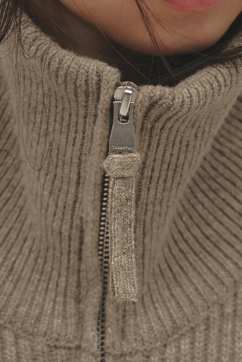 [PRE-ORDER] TODAYFUL - Zipup Knit Cardigan