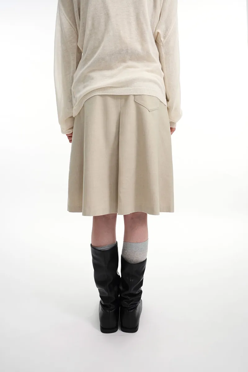 Studio Doe - Wool-Feel Wide Pleated Midi Skirt