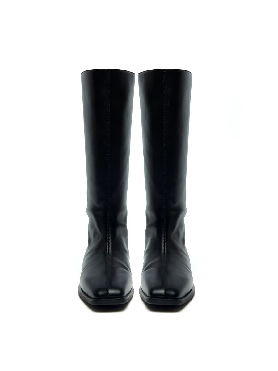 Studio Doe - Leather Square Toe Straight Boots