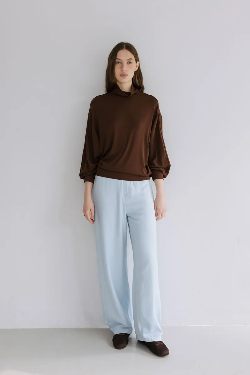 Studio Doe - Puff-sleeve Turtleneck Pullover