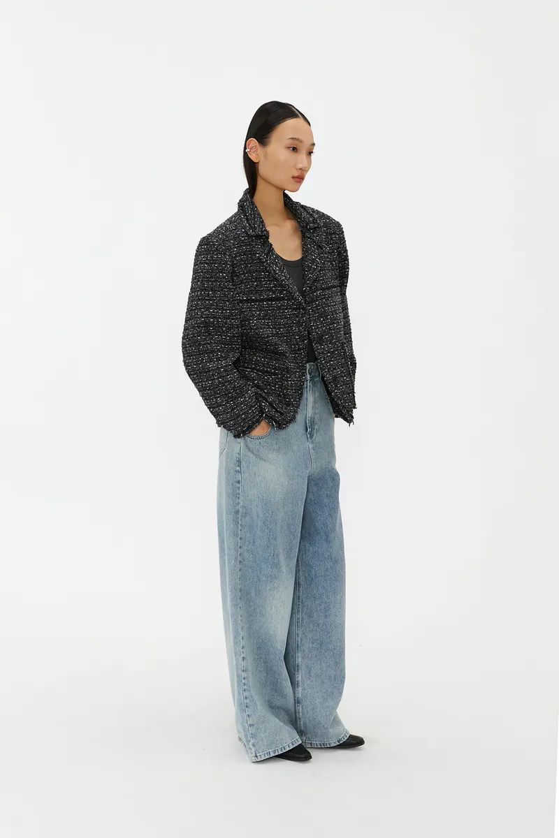 Studio Doe - Tweed Lapel Boxy Jacket