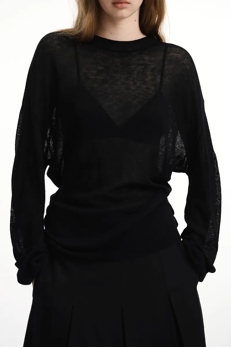 Studio Doe - Fine Wool Sheer Waist-Defined Sweater
