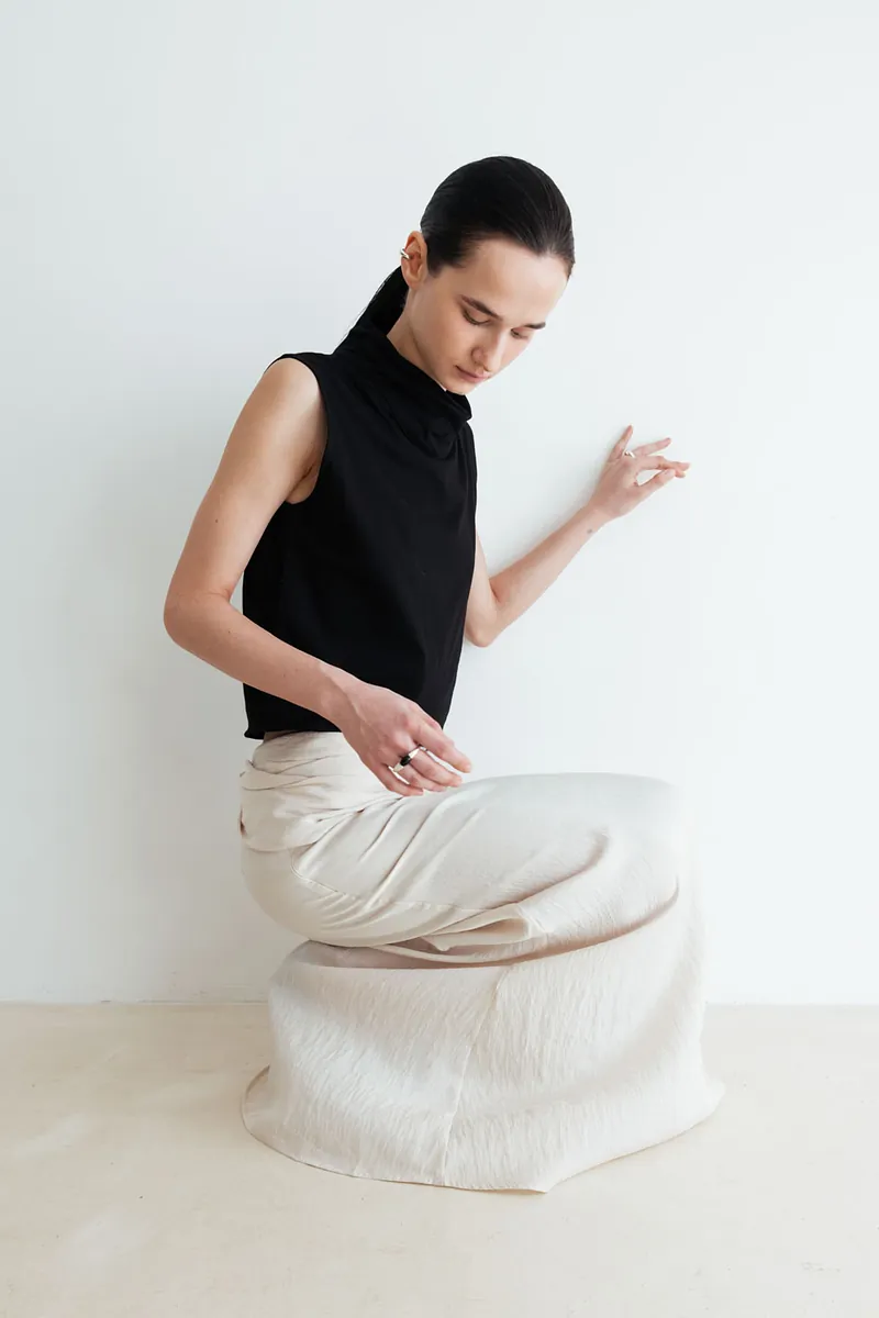 Studio Doe - Gathered Neck Textured Top
