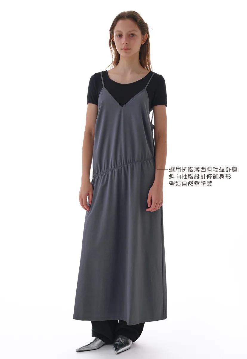 Studio Doe - Diagonal Shirred Strap Dress