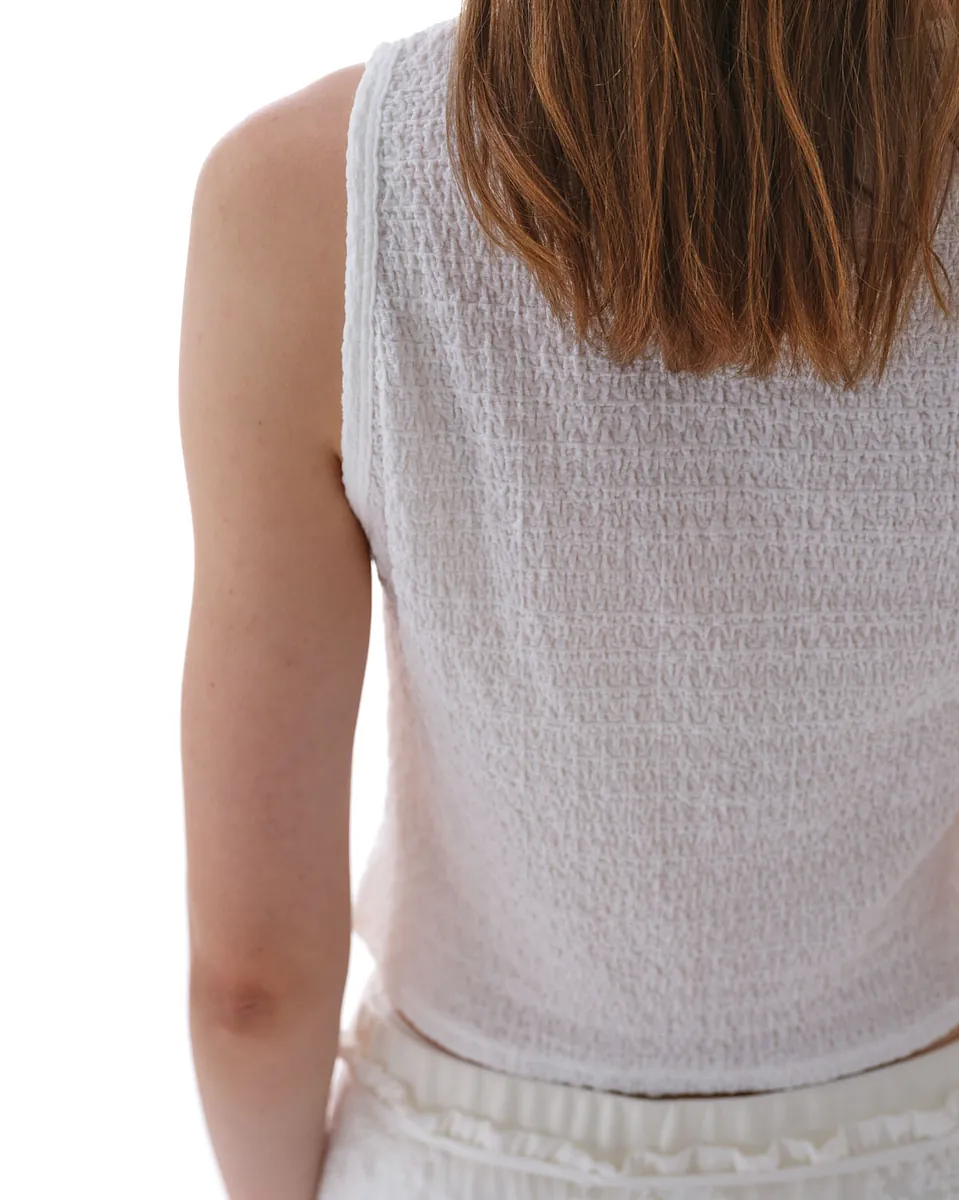 Studio Doe - Jacquard Textured Shirred Tank Top