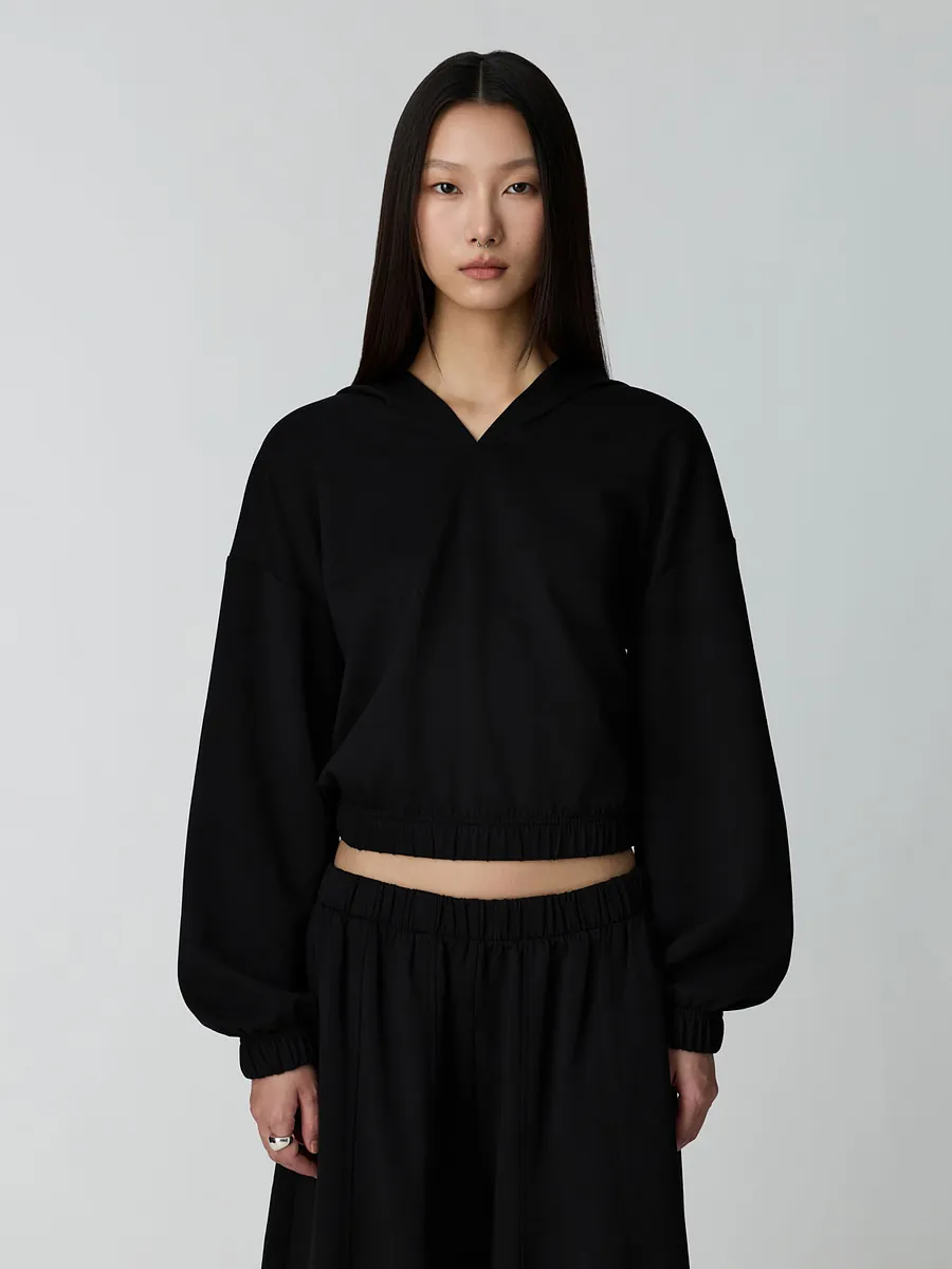 Studio Doe - Doe：Molly Deep V-Neck Cropped Hoodie