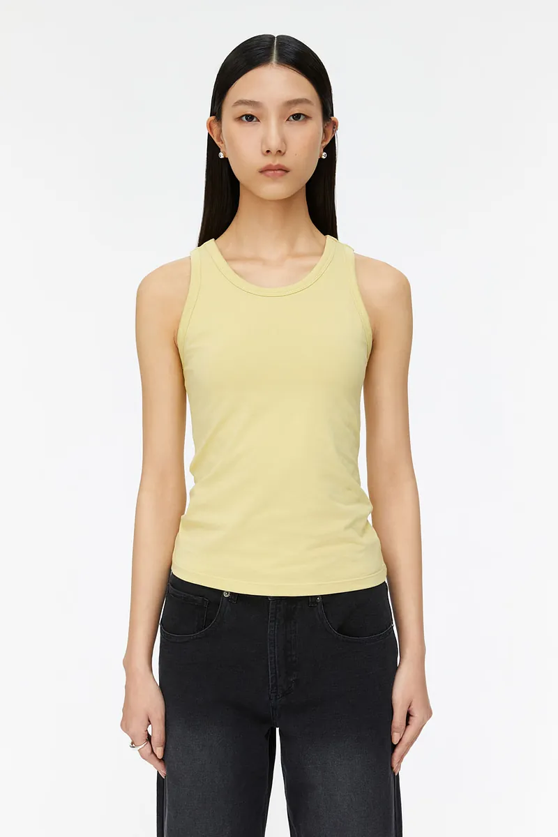 Studio Doe - Straight Neck Cut-Shoulder Bra Tank Top