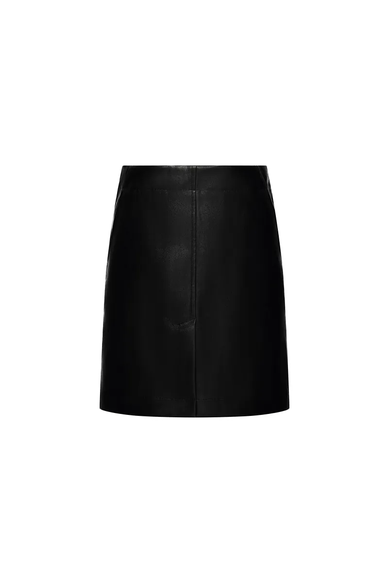 Studio Doe - H-Line Low-Rise Faux Leather Midi Skirt